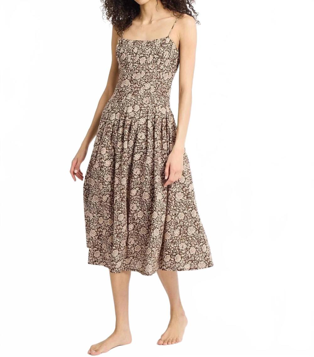 NEW MILLE tully dress in cocoa floral